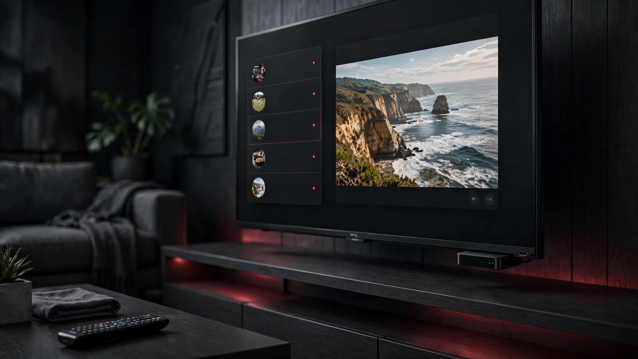 Scharfes, kontrastreiches Bild auf einem großen Fernseher als Beispiel für hohe IPTV-Bildqualität