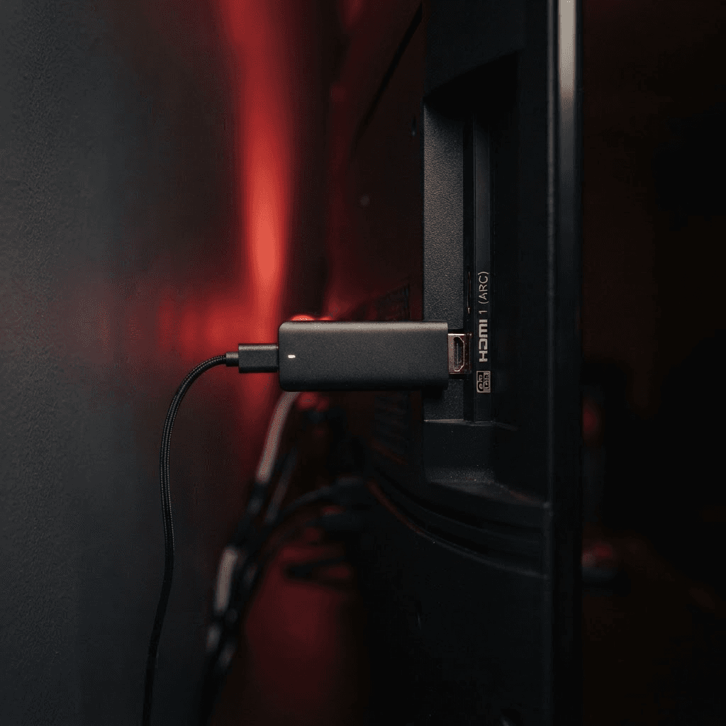 IPTV Fire TV Stick Installation: App-Einrichtung am HDMI-Anschluss eines Fernsehers